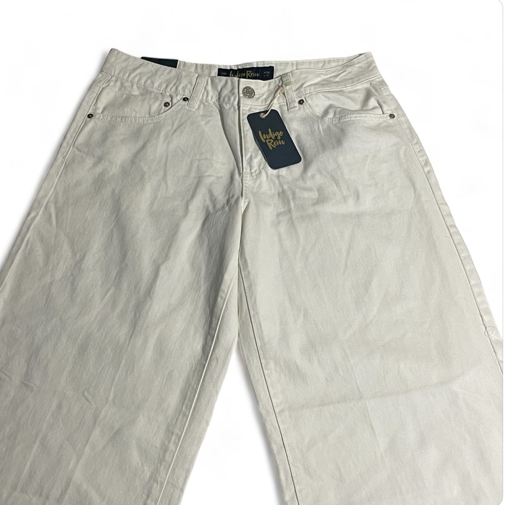 Indigo Rein Juniors' Cotton Loose-Fit Jeans - White, Size 11, NWT - Picture 4 of 11